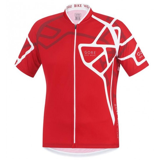 2016 GORE Element Adrenalin II rood wit Fietsshirt Korte Mouw 2016036553