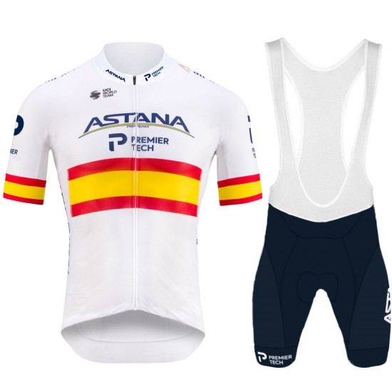 Spanish Astana Pro 2021 Team Wielerkleding Wielershirt Korte Mouw+Fietsbroeken Korte 20210345