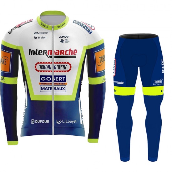 Wanty Pro Team 2021 Fietskleding Fietsshirt Lange Mouw+Lange Fietsbroek Bib 20210475