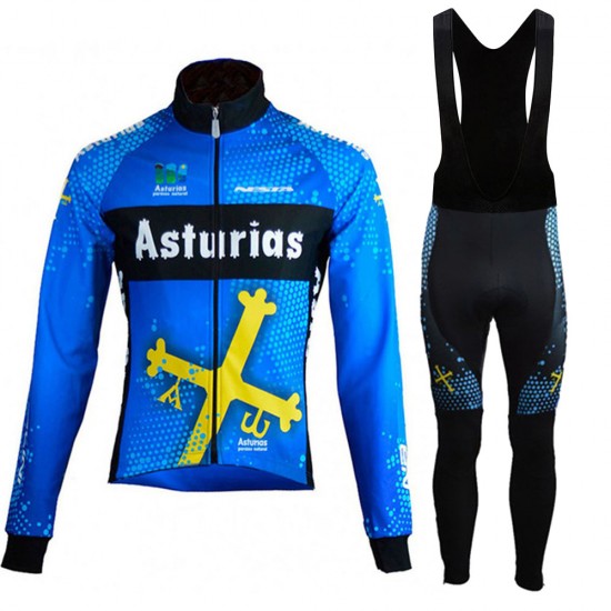 Asturias Pro Team 2021 Fietskleding Fietsshirt Lange Mouw+Lange Fietsbroek Bib 20210330