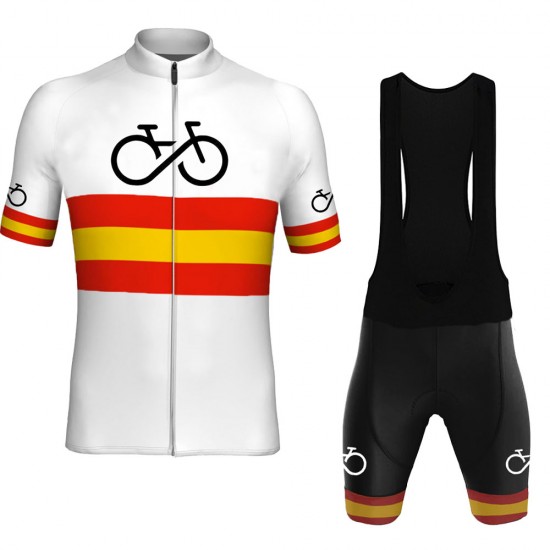 spain Pro 2021 Team Fietskleding Fietsshirt Korte Mouw+Korte Fietsbroeken Bib 20210441