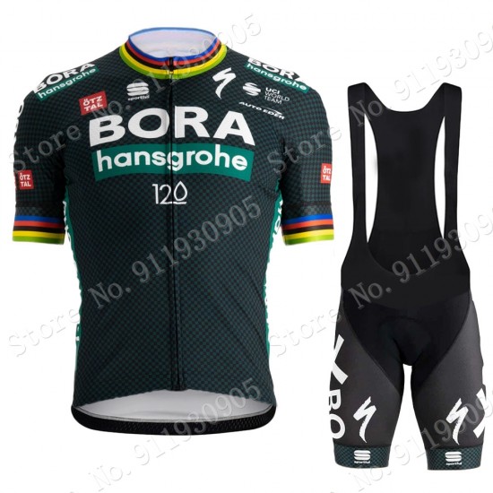 Bora Hansgrohe Champion Tour De France Pro Team 2021 Fietskleding Fietsshirt Korte Mouw+Korte Fietsbroeken Bib 70641