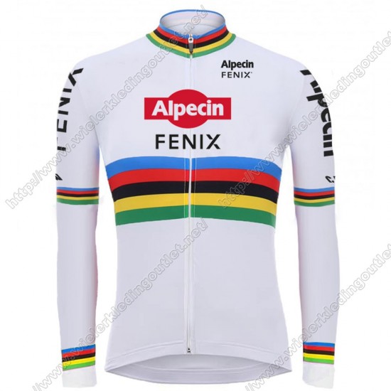 2021 Alpecin Fenix World Champion wit Fietsshirt Lange Mouw 82