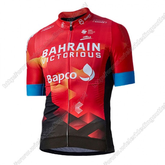 Bahrain Victorious 2021 Team Wielerkleding Fietsshirt Korte Mouw+Korte Fietsbroeken 75