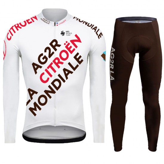 Ag2r 2022 Pro Team Fietskleding Fietsshirt Lange Mouw+Lange Fietsbroek Bib 202272