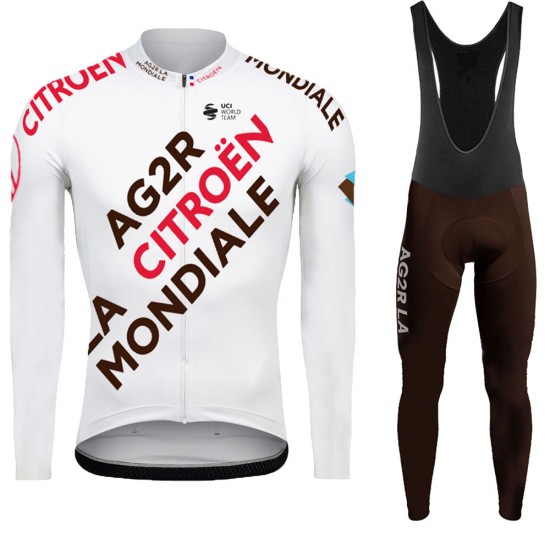 Ag2r 2022 Pro Team Fietskleding Fietsshirt Lange Mouw+Lange Fietsbroek Bib 202274