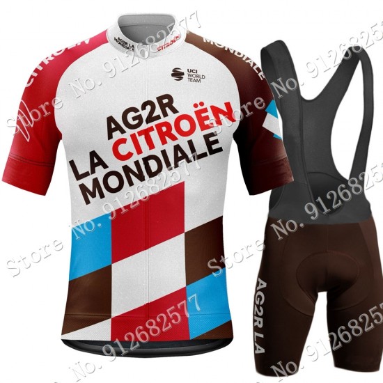 Team ag2r 2022 Fietskleding Fietsshirt Korte Mouw+Korte Fietsbroeken Bib 202201109