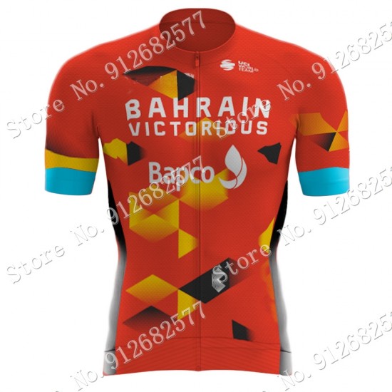 Team Bahrain Victorious 2022 Wielerkleding Fietsshirt Korte Mouw 202201083