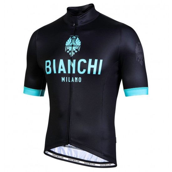 2022 Bianchi Milano Levane Black Wielerkleding Fietsshirt Korte Mouw kJ1ea