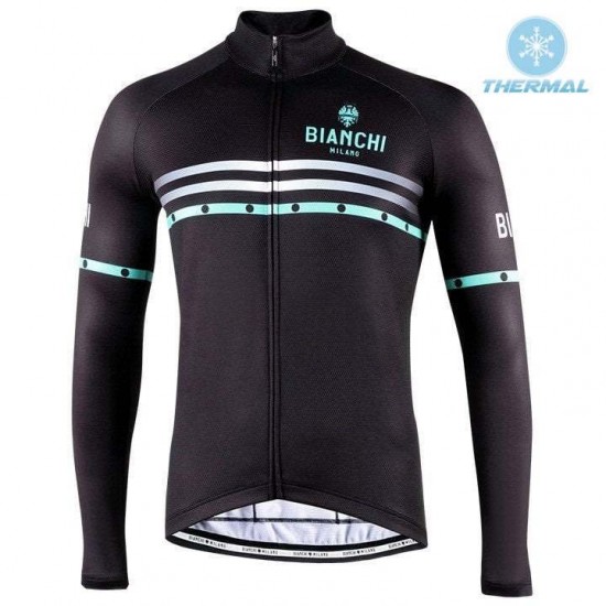 2022 Bianchi Milano Piantedo Black Thermal Fietsshirt Lange Mouw WJLM3