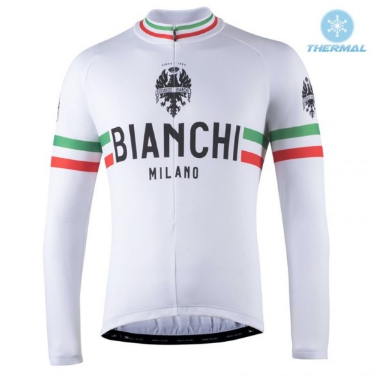 2022 Bianchi White Thermal Fietsshirt Lange Mouw 0atFi