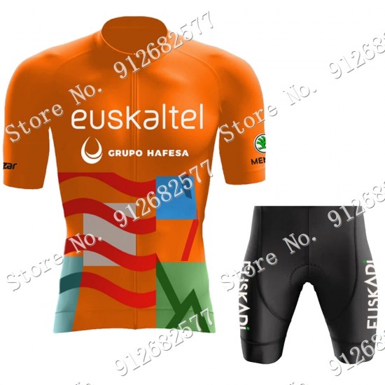Team euskadi euskaltel Fietskleding Fietsshirt Korte Mouw+Korte Fietsbroeken Bib 2022122528