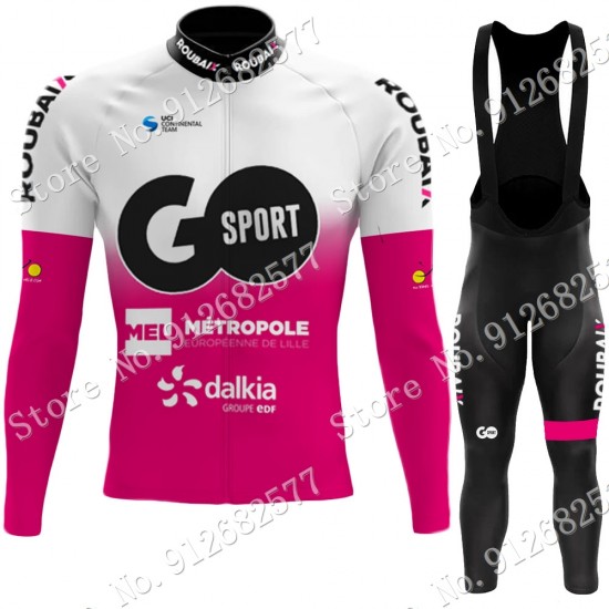 go sport roubaix 2022 Pro Team Fietskleding Fietsshirt Lange Mouw+Lange Fietsbroek 2022030613