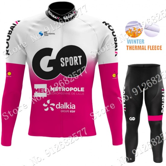 Winter go sport roubaix 2022 Pro Team Fietskleding Fietsshirt Lange Mouw+Lange Fietsbroek Bib 2022030619