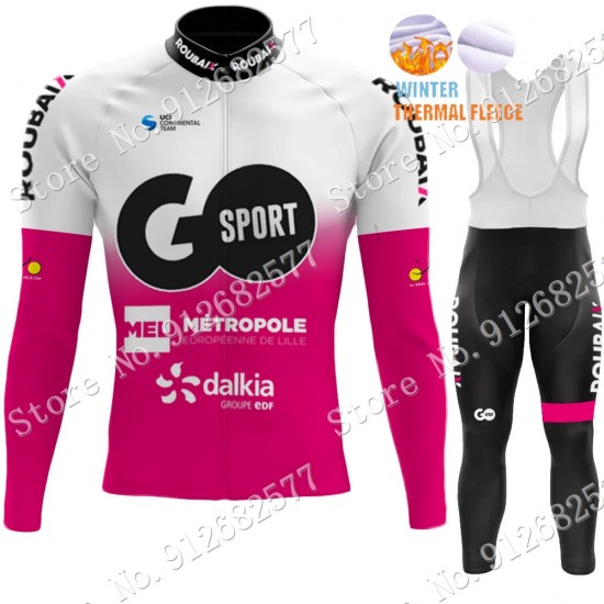 Winter go sport roubaix 2022 Pro Team Fietskleding Fietsshirt Lange Mouw+Lange Fietsbroek Bib 2022030621