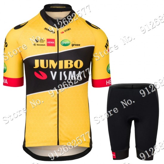 Team jumbo visma Fietskleding Fietsshirt Korte Mouw+Korte Fietsbroeken 2022122571