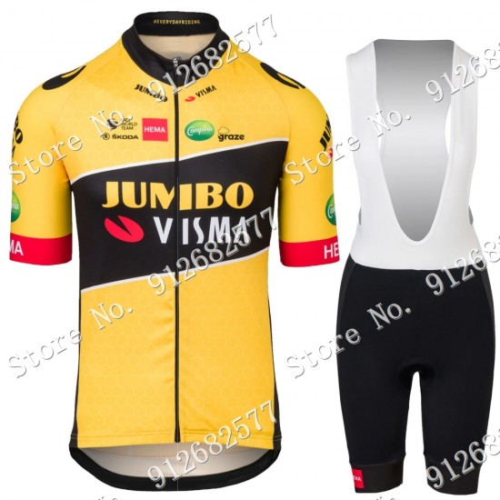 Team jumbo visma Fietskleding Fietsshirt Korte Mouw+Korte Fietsbroeken Bib 2022122572