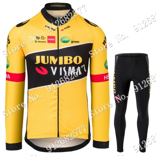 jumbo visma 2022 Pro Team Fietskleding Fietsshirt Lange Mouw+Lange Fietsbroek 2022122579