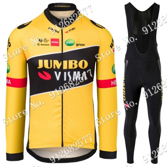 jumbo visma 2022 Pro Team Fietskleding Fietsshirt Lange Mouw+Lange Fietsbroek Bib 2022122580