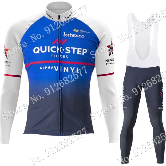 Quick Step Alpha Vinyl 2022 Pro Team Fietskleding Fietsshirt Lange Mouw+Lange Fietsbroek 202201053