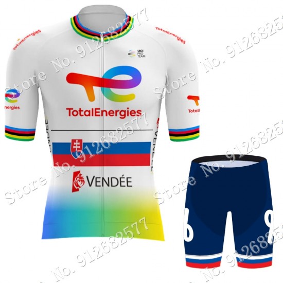 Team Total New Energies Slovenia champion 2022 Fietskleding Fietsshirt Korte Mouw+Korte Fietsbroeken 202202117