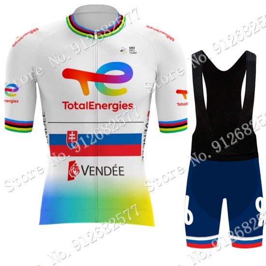 Team Total New Energies Slovenia champion 2022 Fietskleding Fietsshirt Korte Mouw+Korte Fietsbroeken Bib 202202119