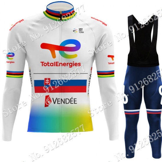 Total New Energies Slovenia champion 2022 Pro Team Fietskleding Fietsshirt Lange Mouw+Lange Fietsbroek Bib 202202124