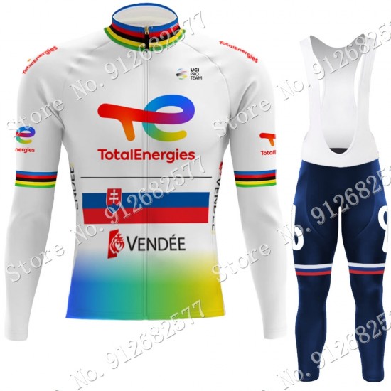 Total New Energies Slovenia champion 2022 Pro Team Fietskleding Fietsshirt Lange Mouw+Lange Fietsbroek 202202125