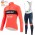 Winter Fleece Trek Segafredo 2022 Pro Team Fietskleding Fietsshirt Lange Mouw+Lange Fietsbroek Bib rood 202212193