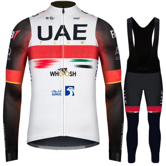 uae emirates 2022 Pro Team Fietskleding Fietsshirt Lange Mouw+Lange Fietsbroek Bib 2022030719