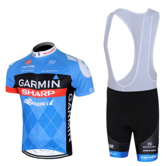 2013 Garmin Sharp Barracuda Cervelo Fietspakken Fietsshirt Korte+Korte koersbroeken Bib blauw 625