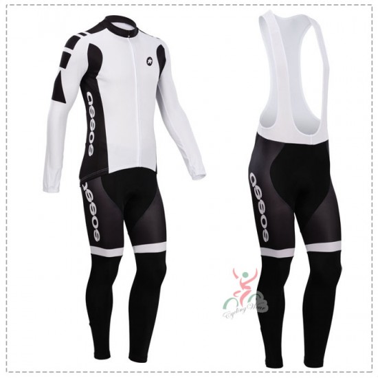 Assos 2014 Fietskleding Fietsshirt Lange Mouwen+lange fietsbroeken Bib Zwart Wit 1421