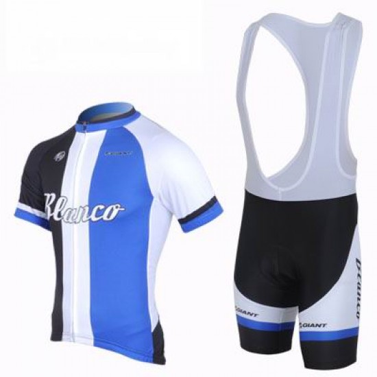 2013 Blanco Giant Fietspakken Fietsshirt Korte+Korte koersbroeken Bib blauw wit zwart 606