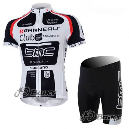 BMC Garneau Team Fietsshirt Korte mouw Korte fietsbroeken met zeem Kits wit 4050