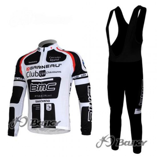 BMC Garneau Team Fietspakken Fietsshirt lange+lange fietsbroeken Bib zeem wit zwart 4406