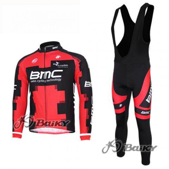 BMC Racing Pro Team Fietspakken Fietsshirt lange+lange fietsbroeken Bib zeem rood 4407