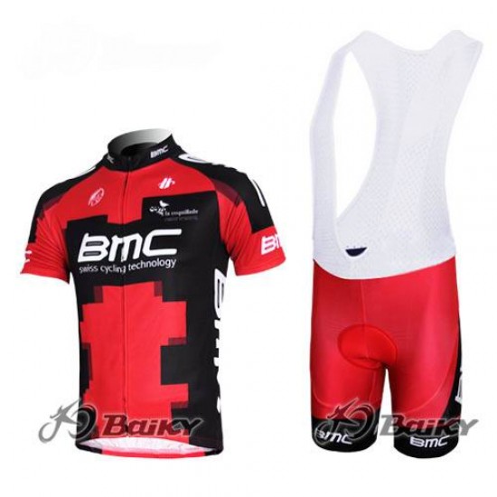 BMC Racing Team Fietsshirt Korte mouw Korte fietsbroeken Bib met zeem Kits rood 45