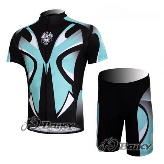 Bianchi Pro Team Fietsshirt Korte mouw Korte fietsbroeken met zeem Kits zwart blauw 12