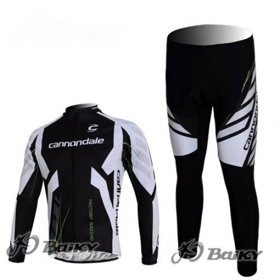 Cannondale Pro Team Fietspakken Fietsshirt lange mouw+lange fietsbroeken zwart wit 4351