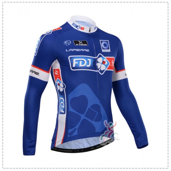FDJ.fr 2014 Fietsshirt lange mouw Blauw 960
