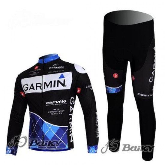 Garmin Cervelo Pro Team Fietspakken Fietsshirt lange mouw+lange fietsbroeken zwart 4367