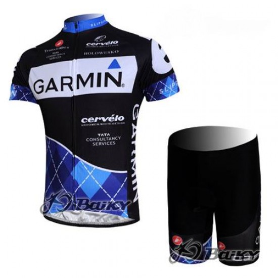 Garmin Cervelo Pro Team Fietsshirt Korte mouw Korte fietsbroeken met zeem Kits zwart 161