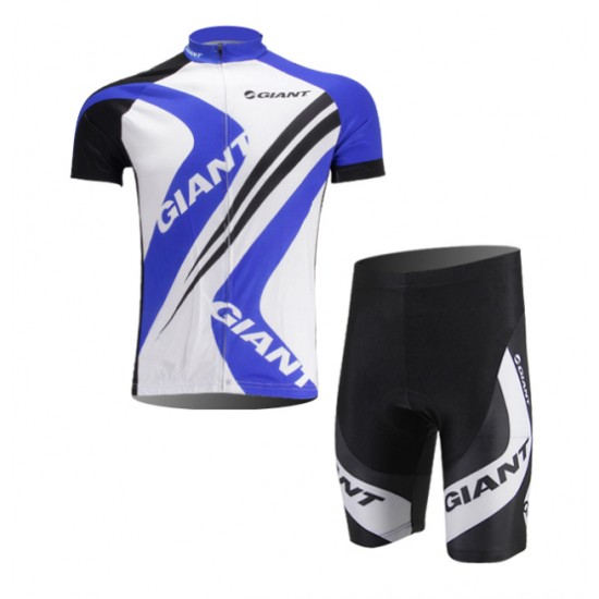 Giant 2014 Fietskleding Fietsshirt Korte Mouwen+Fietsbroek Korte zeem Blue wit 1022