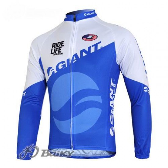 Giant Ride Life Fietsshirt lange mouw blauw wit 197