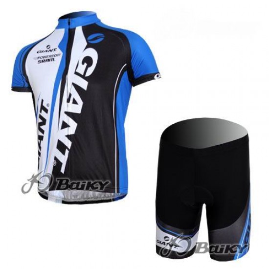 Giant Sram Pro Team Fietsshirt Korte mouw Korte fietsbroeken met zeem Kits wit blauw zwart 177