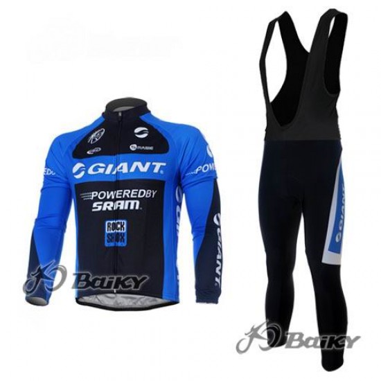 Giant Sram Pro Team Fietspakken Fietsshirt lange+lange fietsbroeken Bib zeem zwart blauw 4422