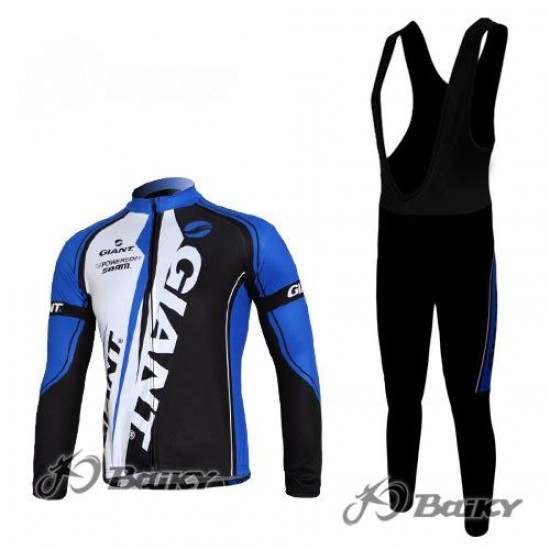 Giant Sram Pro Team Fietspakken Fietsshirt lange+lange fietsbroeken Bib zeem blauw wit zwart 4419