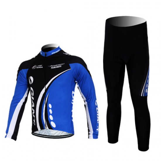 Giant kenda pro Fietspakken Fietsshirt lange mouw+lange fietsbroeken zwart blauw 189