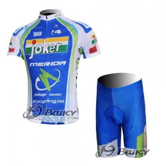 Joker Merida Pro Team Noorwegen Fietsshirt Korte mouw Korte fietsbroeken met zeem Kits groen 263