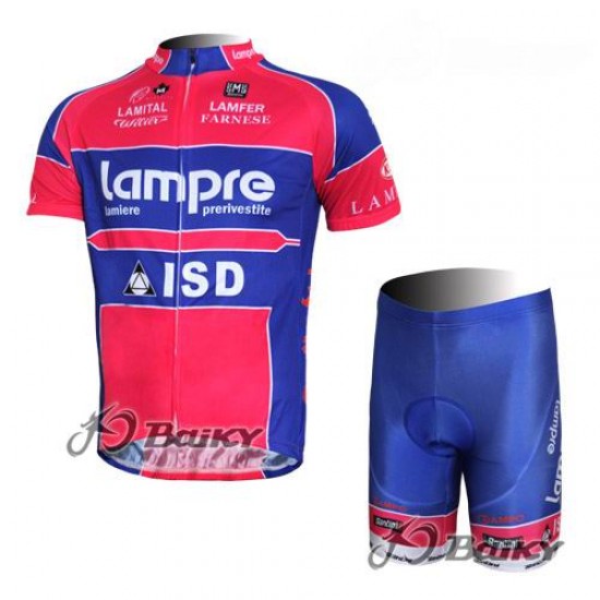 Lampre ISD Pro Team Fietsshirt Korte mouw Korte fietsbroeken met zeem Kits blauw roze 279
